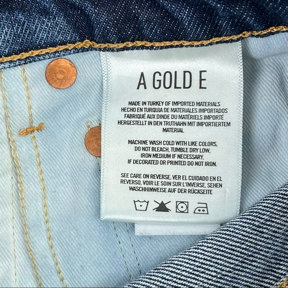 Agolde Jaden High Rise Cut off Shorts Size 23 Distressed Button Fly Heartbreaker - Picture 6 of 7